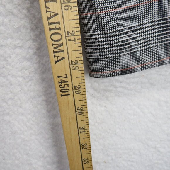 LOFT Pants Womens 10 Gray Plaid High Waist Trouser Wide Leg Stretch Career - Picture 10 of 11